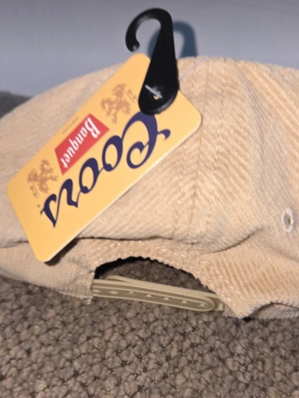 Coors Embroidered Corduroy Baseball Cap Tan Coors Corduroy SnapBack Hat Cap Nwt